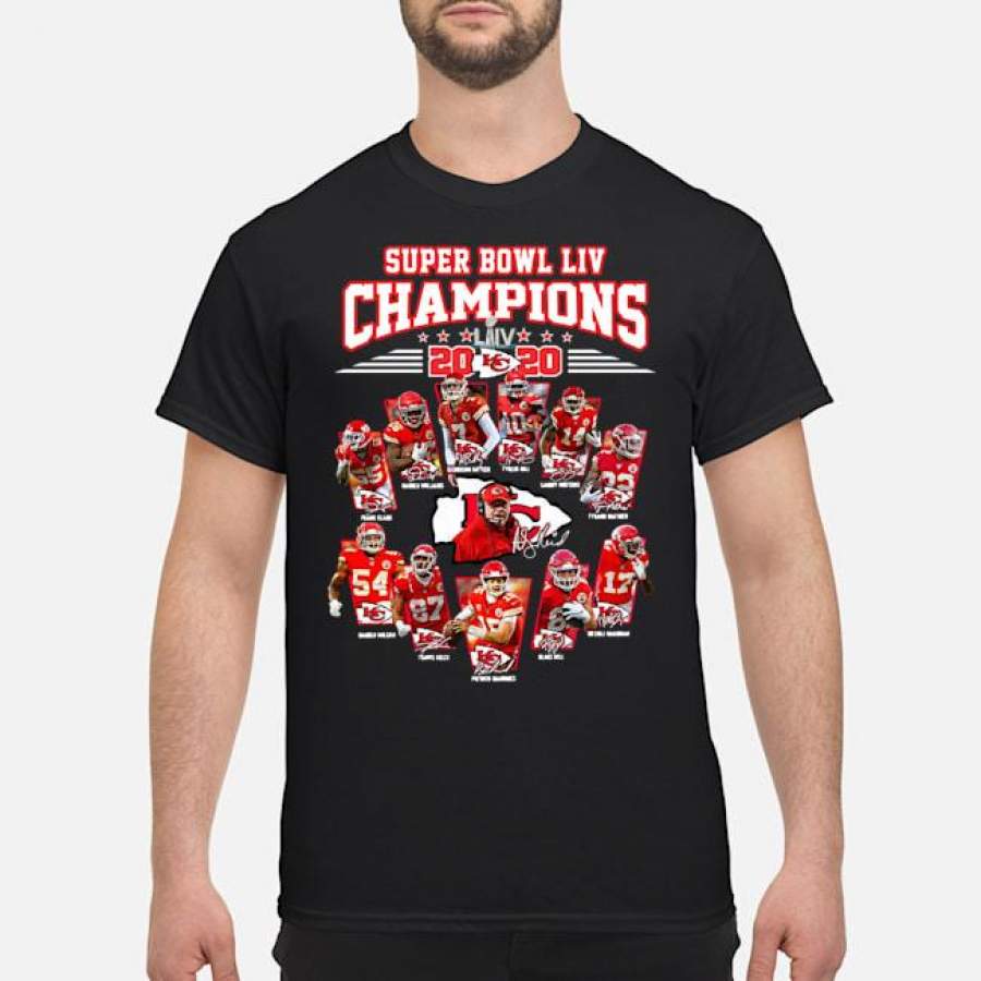 Kansas City Chiefs super bowl LIV champions 2020 signature T shirt