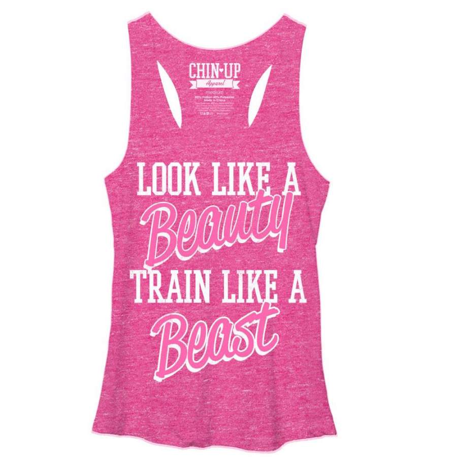 CHIN UP Women’s Beauty  Racerback Tank Pink Heather