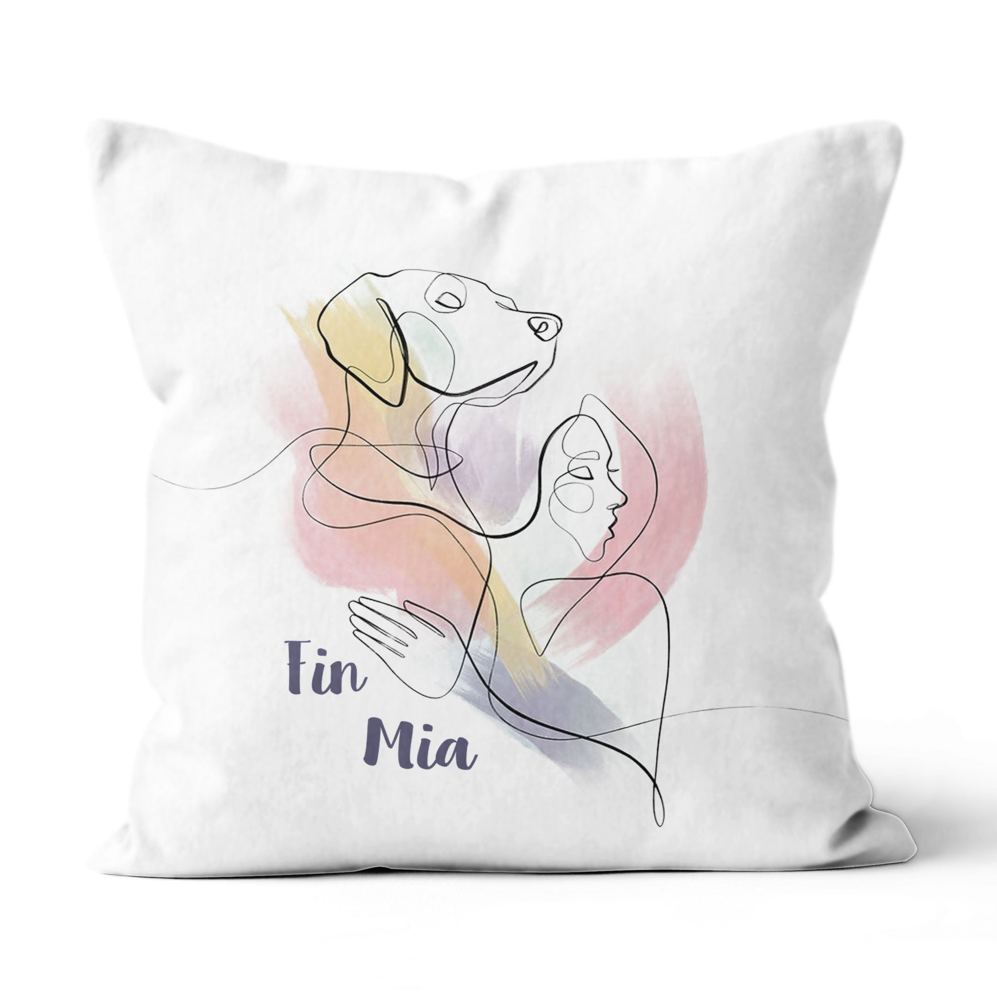 Personalized Linen Pillow For Dog Lover Dog Mom Gift Made In Usa