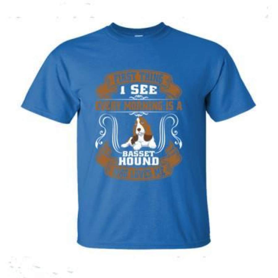 AGR First Thing I See Every Morning Is Basset Hound Who Loves Me – Ultra-Cotton T-Shirt