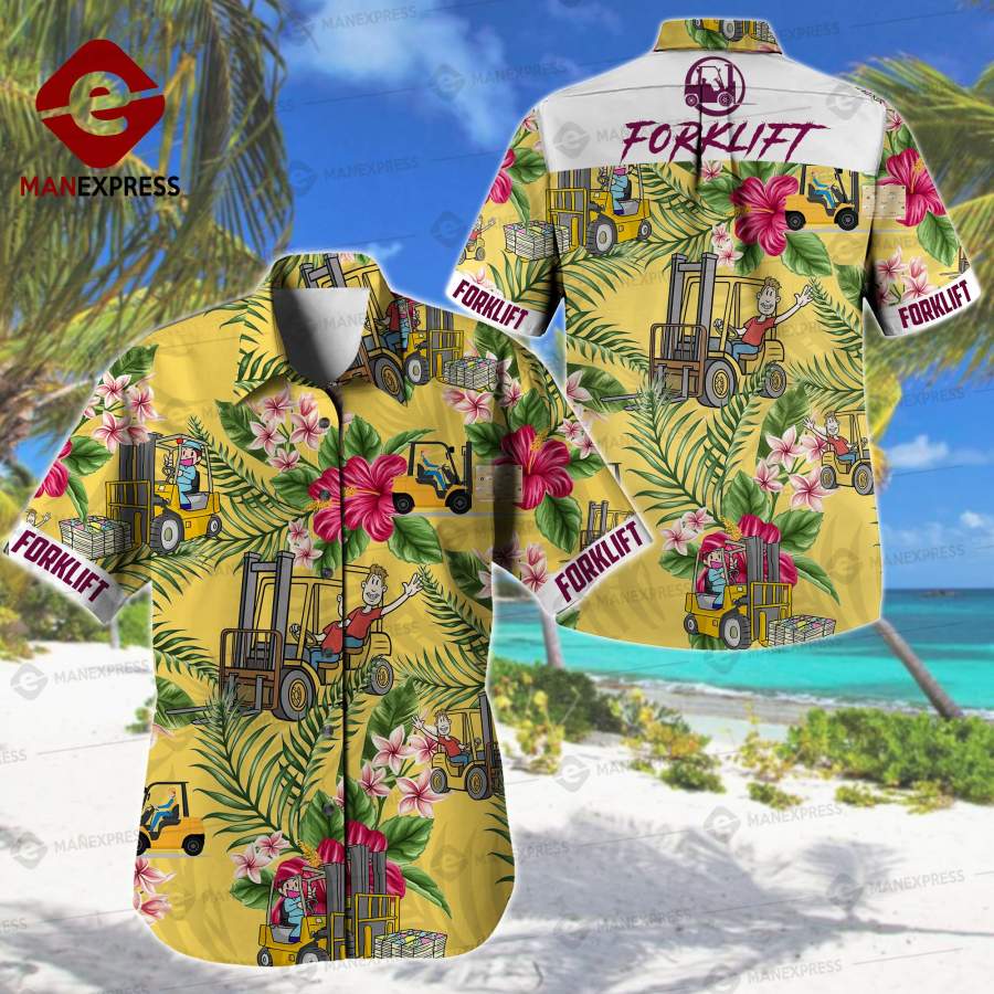 Forklift Printed Hawaiian Shirt Ha5818