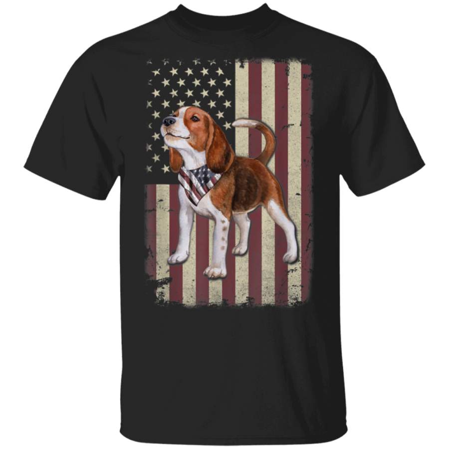 Beagle American Flag Bandana Patriotic 4th Of July Tshirt TShirt