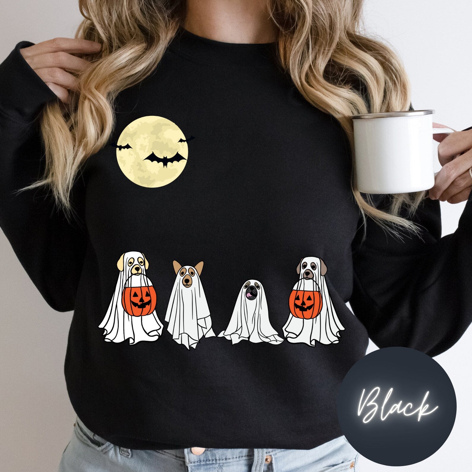 Halloween Dog 2D Crewneck Sweatshirt All Over Print Sweatshirt For Women Sweatshirt For Men