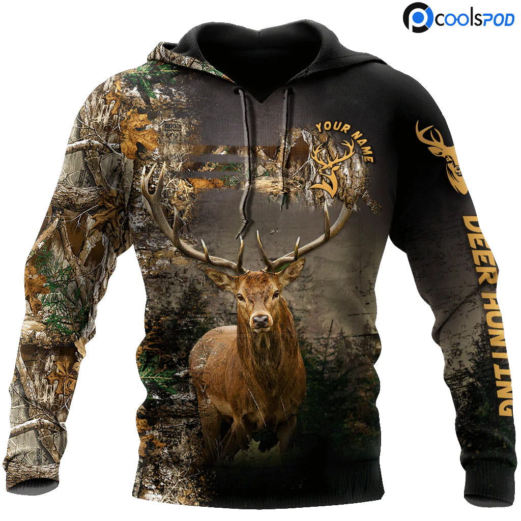 Personalized Deer Hunting Hoodie, Deer Hunter Dad Gift, Hunting Clothing, Hunting Lover Gift