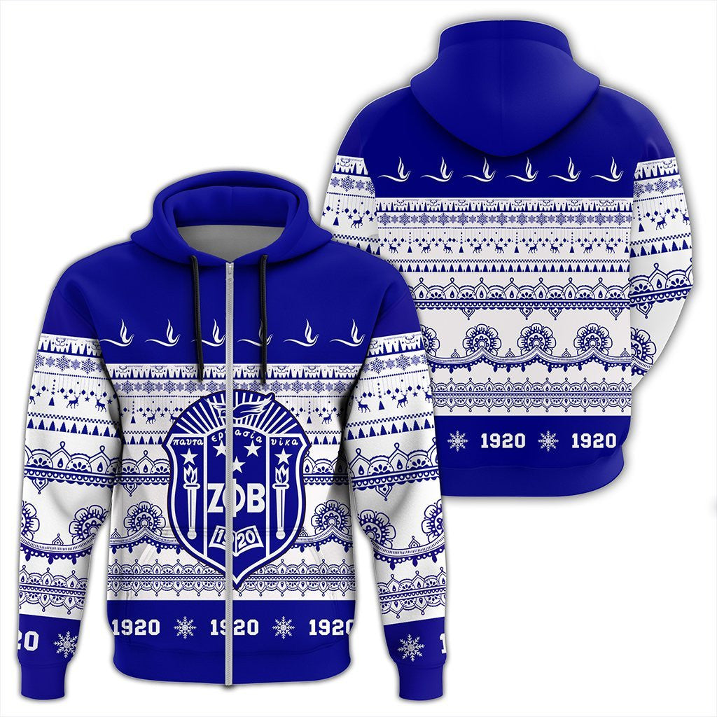 Sorority Hoodie – Zeta Phi Beta Xmas Establish Year Zip Hoodie