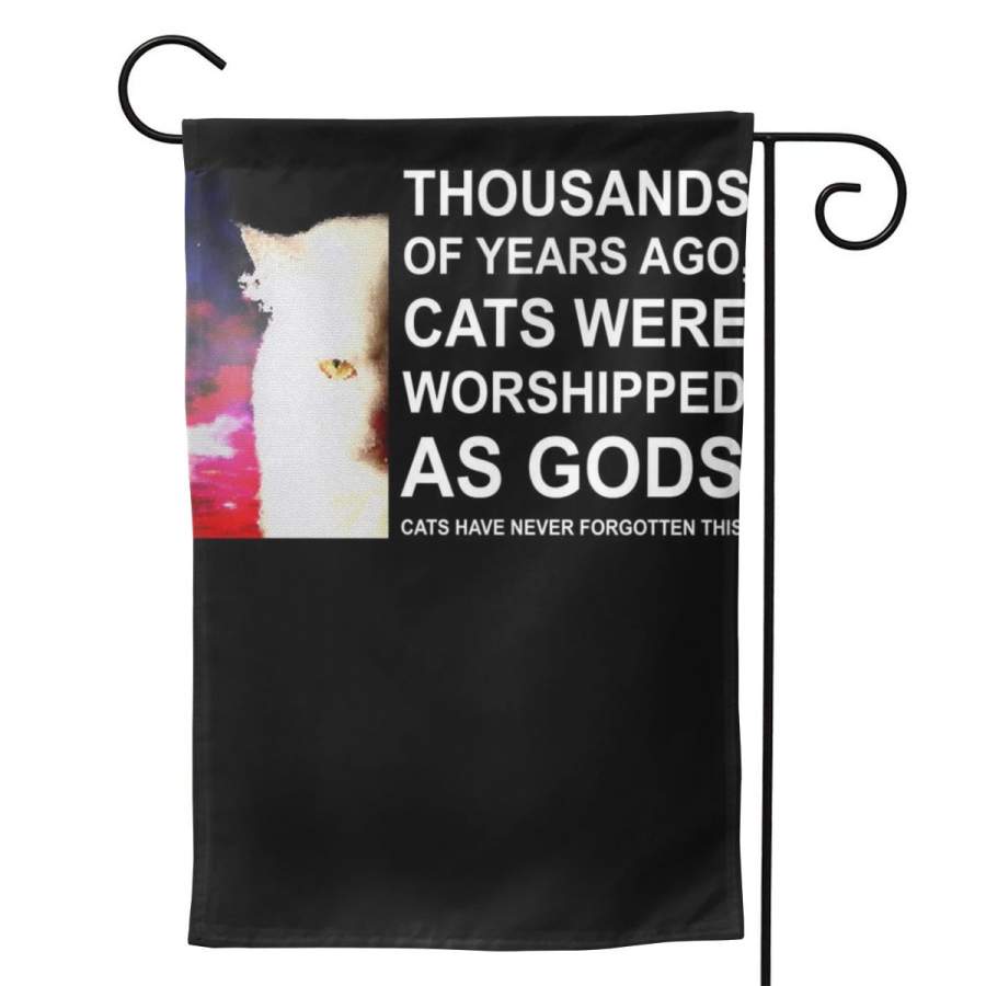 2 Pcs Garden Flag Funny Cat Horizontal Poster 12.5″x18″ -Mothers Day, Birthday Gifts for Mom, Dad, Wife, Husband, Daughters, Grandma, Friends