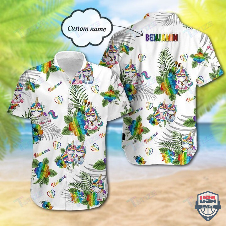 Personalized Unicorn Lgbt All Over Printed Hawaii Shirt Size S Ha100114