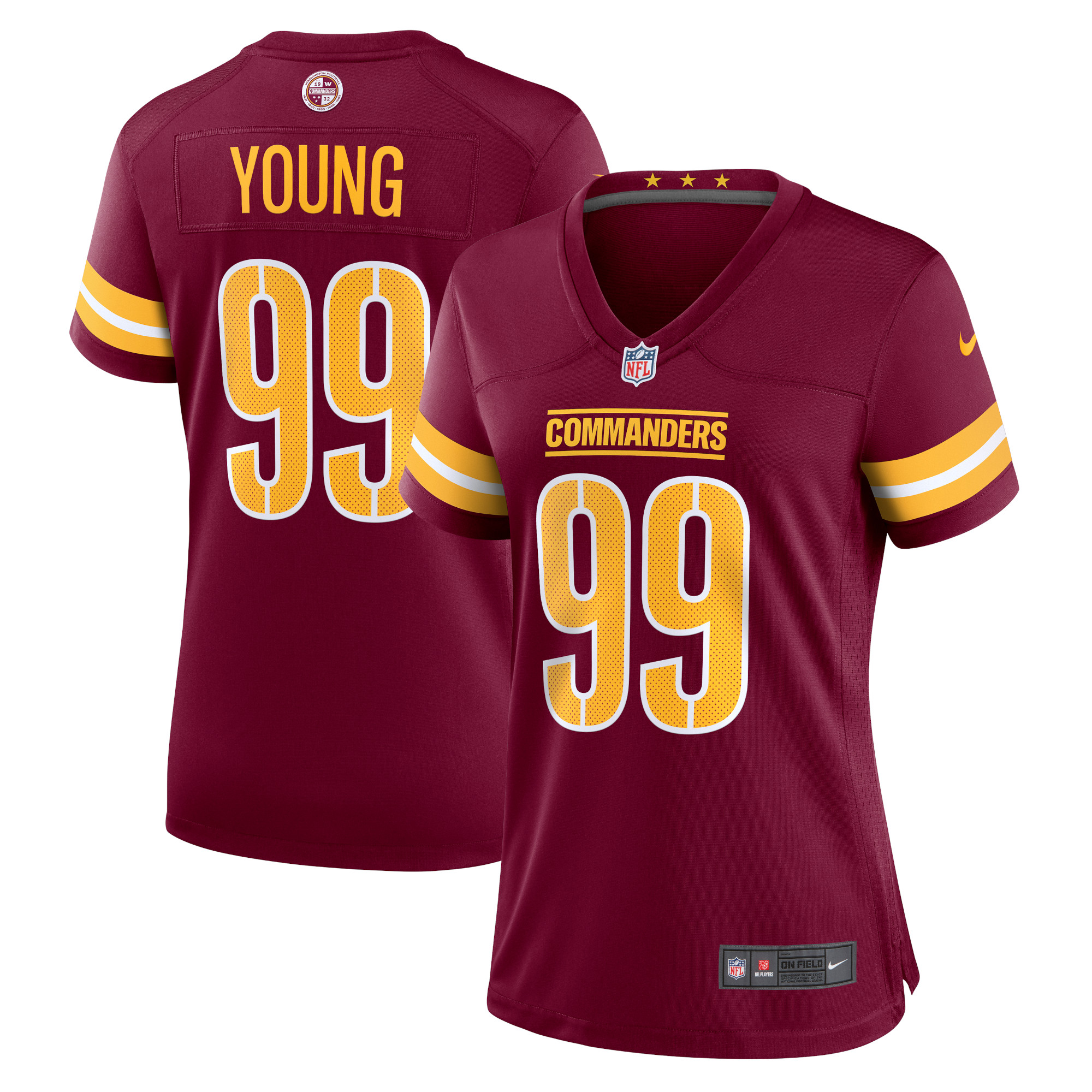 Women’s Washington Commanders Chase Young Burgundy Player Jersey 2