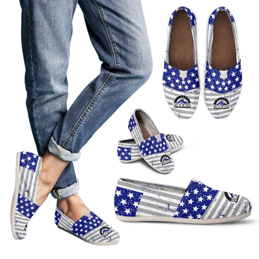 Star Stripers America Flag Colorado Rockies Women Casual Shoes