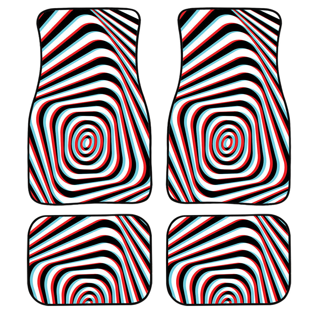 Anaglyph Optical Illusion Print Front And Back Car Floor Mats, Front Car Mat