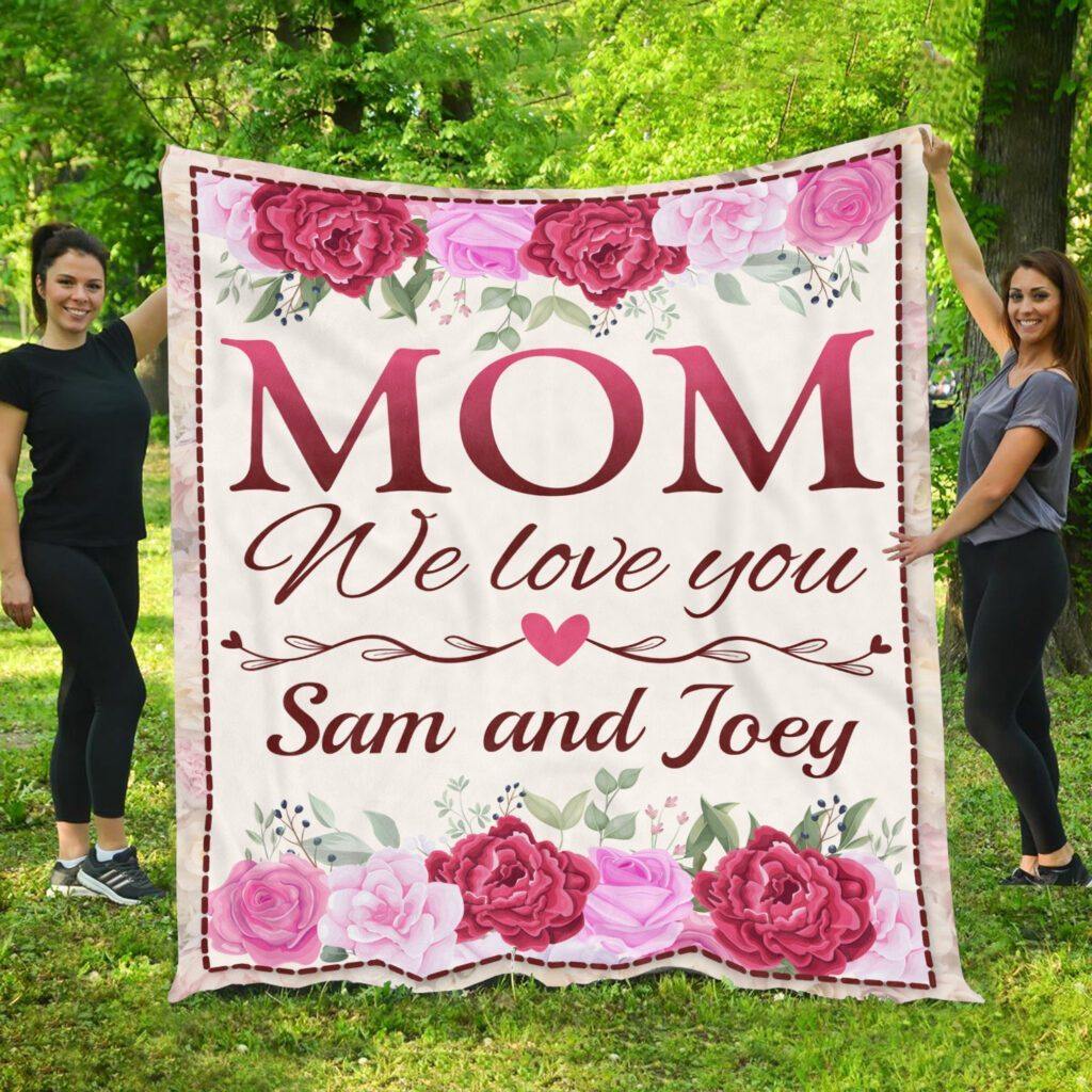 [Personalized Name] Child Name Mom – Gift For Mom For Mother’S Day, Unique Gifts Home Decor Gift For Family – Sherpa Blanket Fleece Blanket