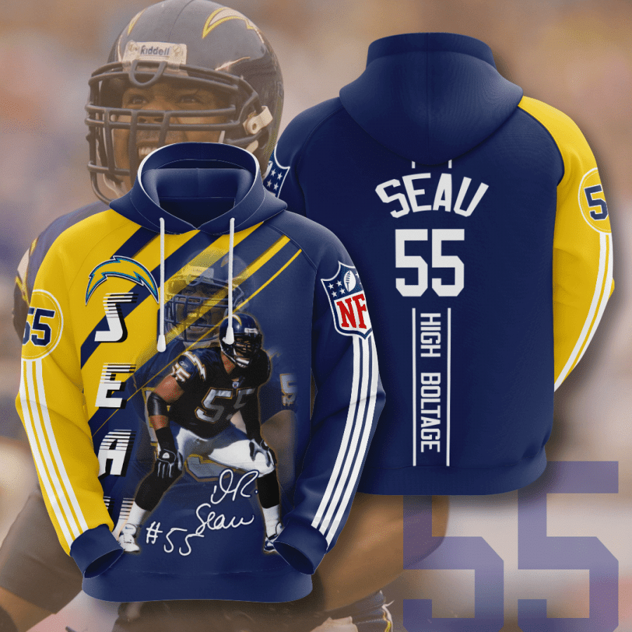 Los Angeles Chargers Junior Seau 22 Unisex 3D Hoodie Gift For Fans