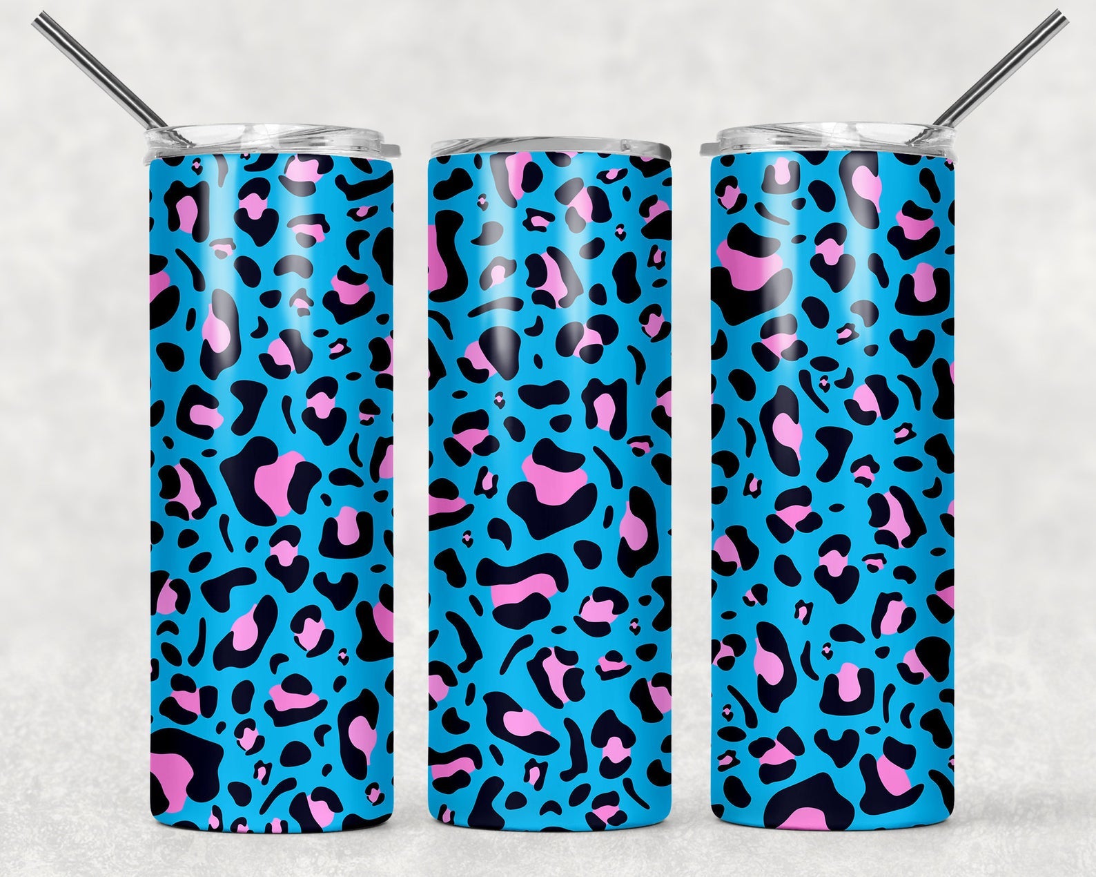 Blue Leopard 20Oz Skinny Tumbler