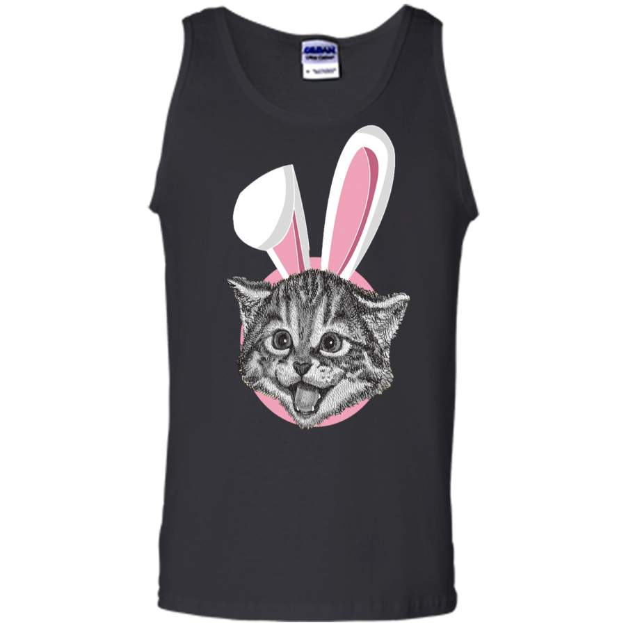 Cat With Easter Bunny Ears Funny Cute Kitten Lover T-Shirt Tank Top