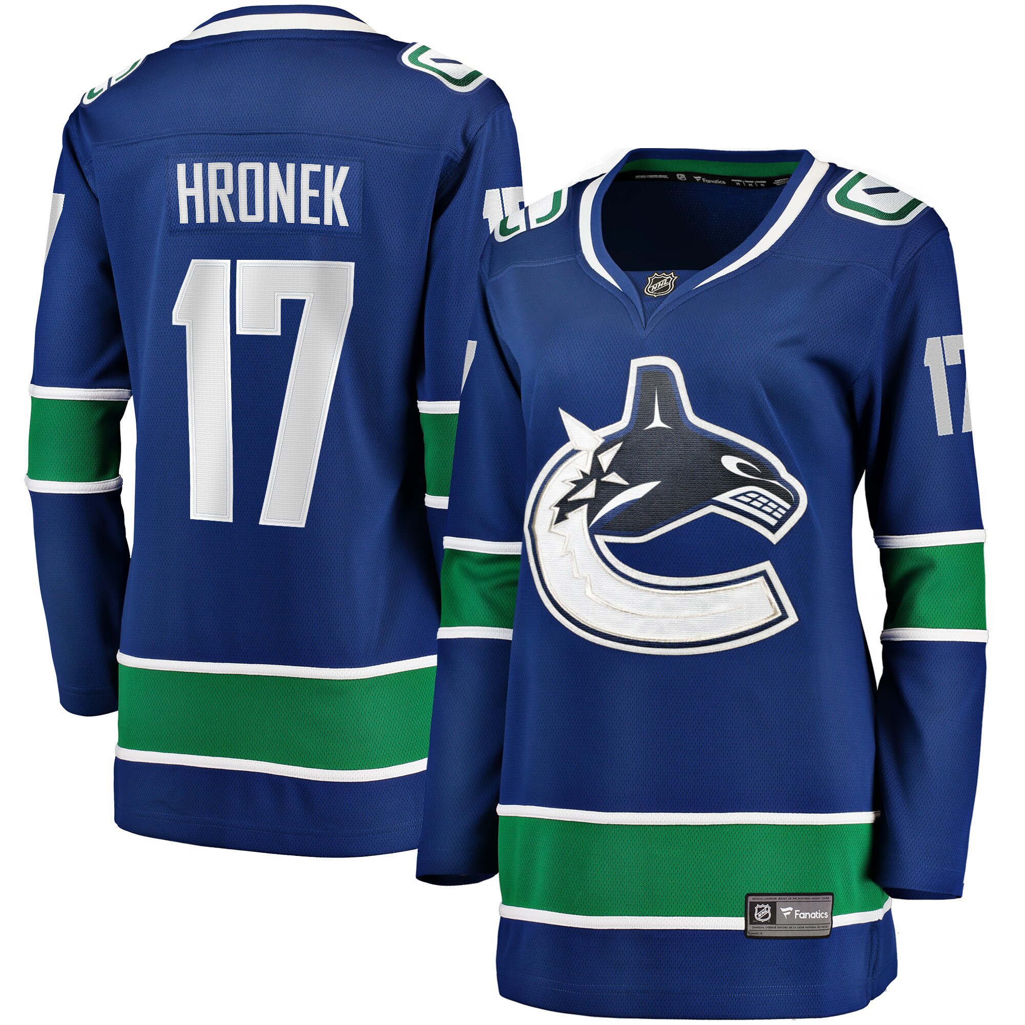 Women's Vancouver Canucks Filip Hronek Blue Home Breakaway Jersey