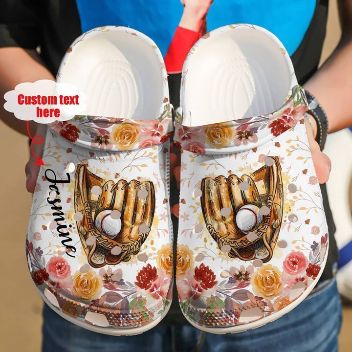 Baseball Personalized Floral Sku 152 Crocss Clog Shoes