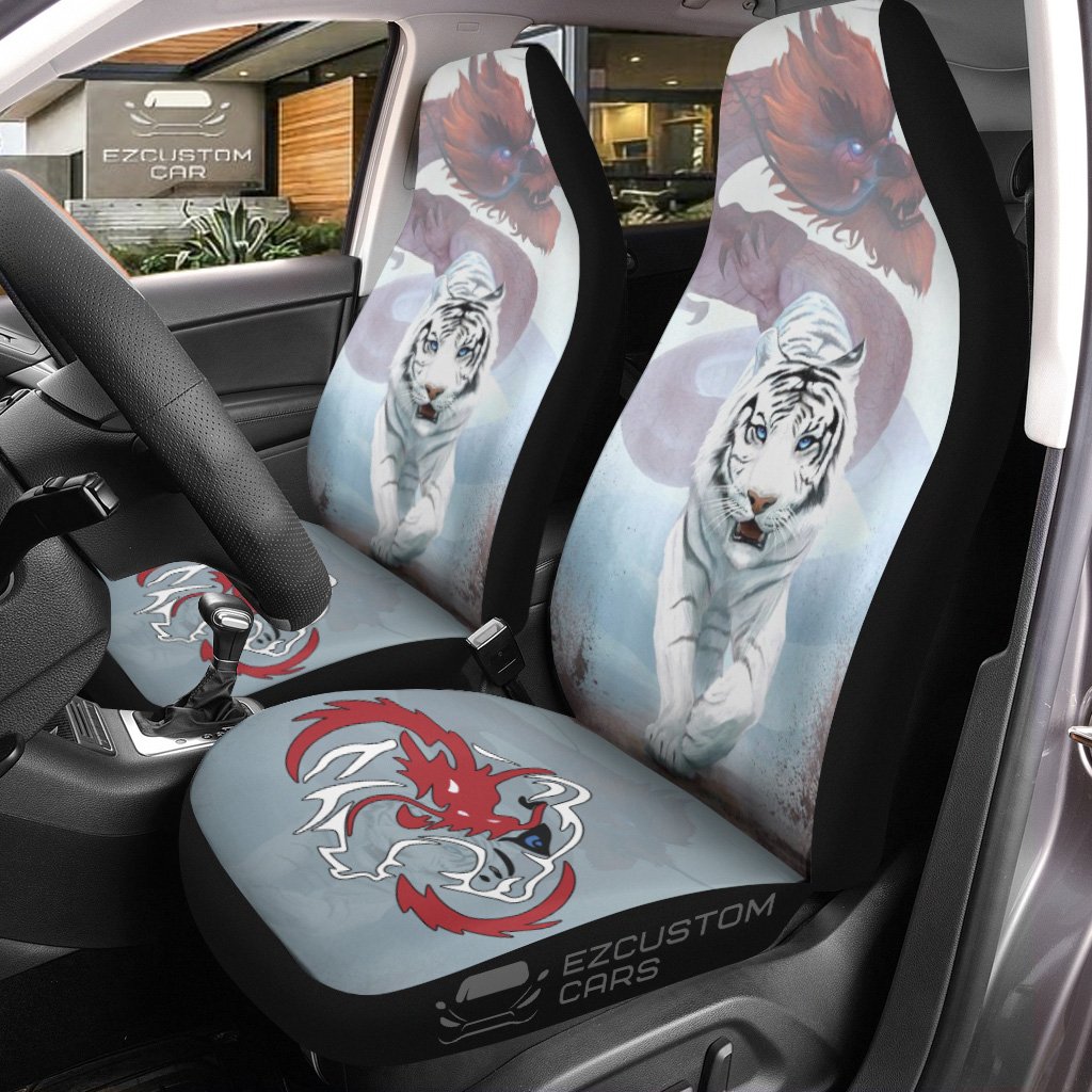 Dragon X Tiger Car Seat Covers Custom Tiger Car Accessories