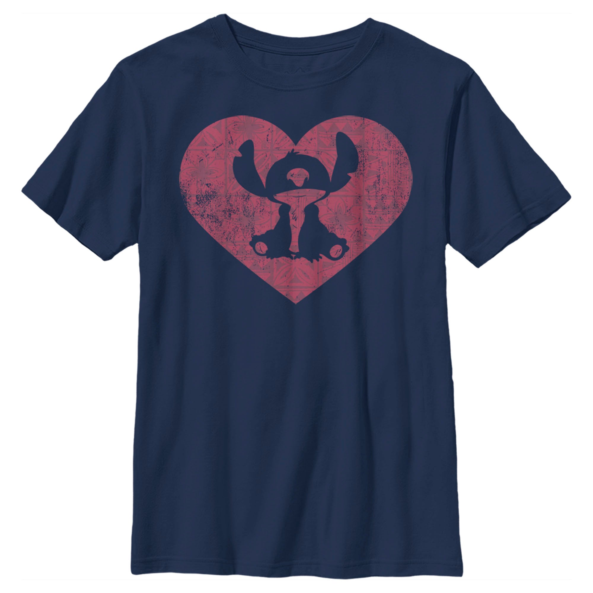 Boy’S Lilo & Stitch Valentine’S Day Heart Distressed T-Shirt