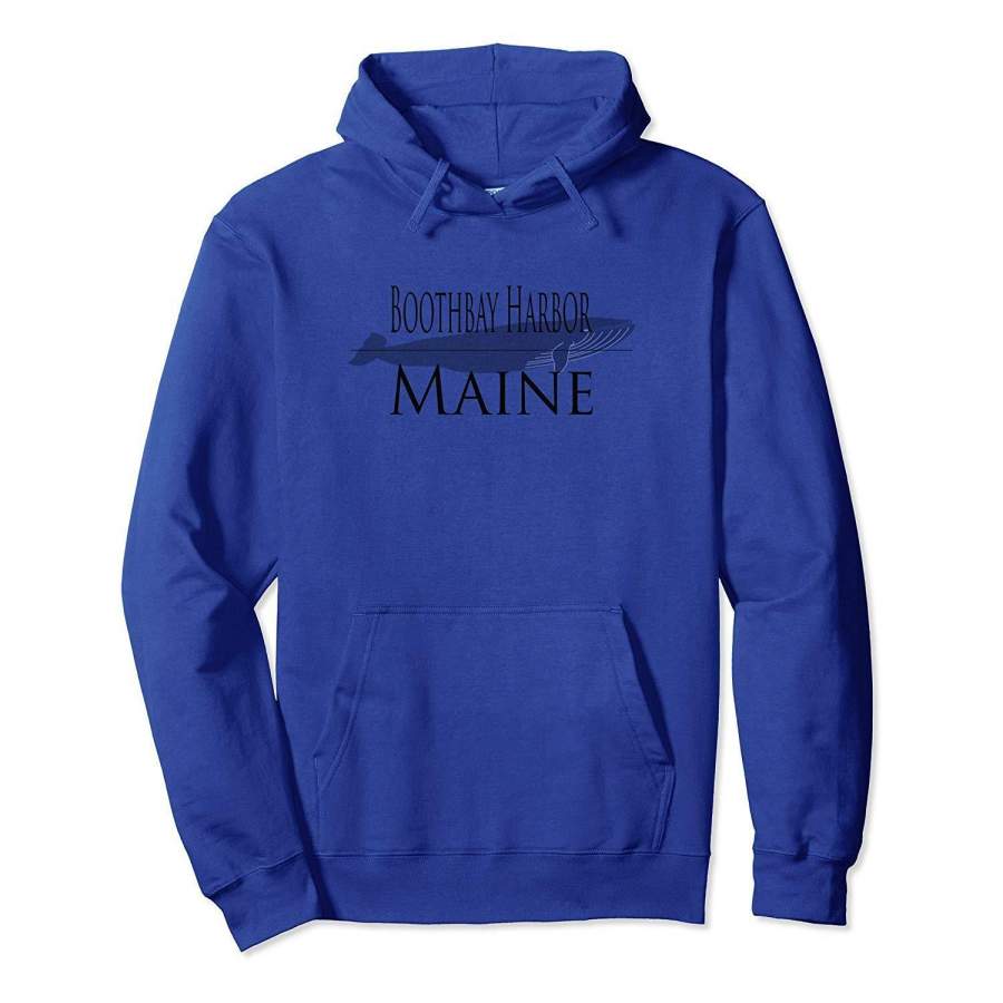 Boothbay Harbor Maine Whale Background Pullover Hoodie