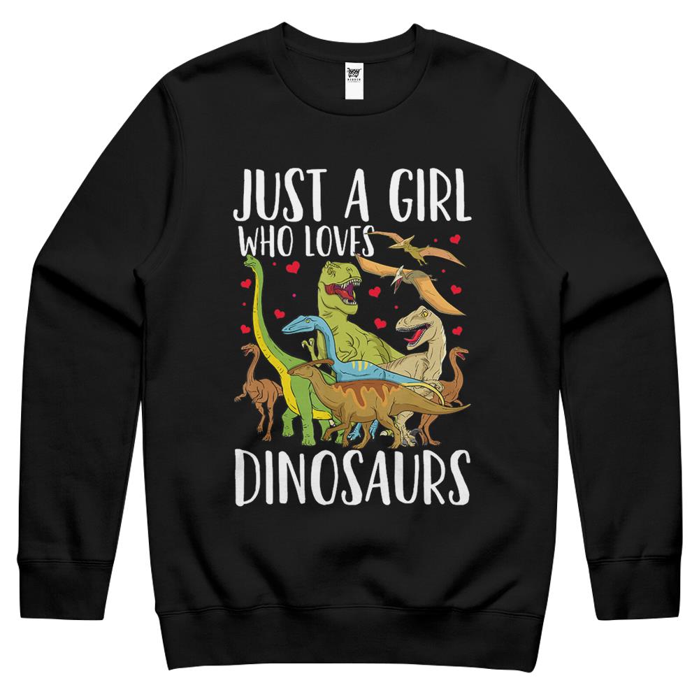 Dinosaur Just A Girl Who Loves Dinosaurs Brachiosaurus Crewneck Sweatshirt