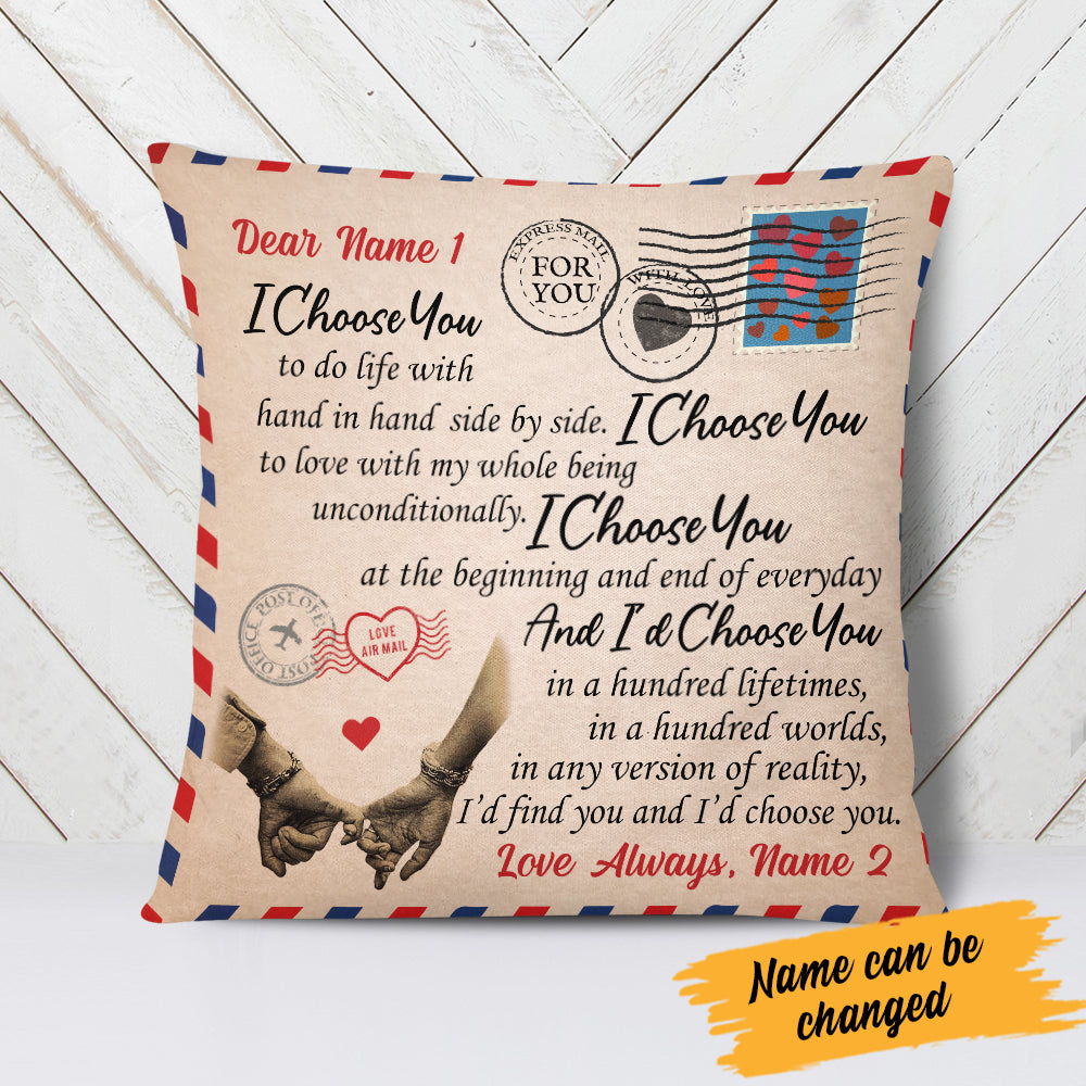 Personalized I Choose You Love Letter Couple Pillow Db72 65O34 (Insert Included)