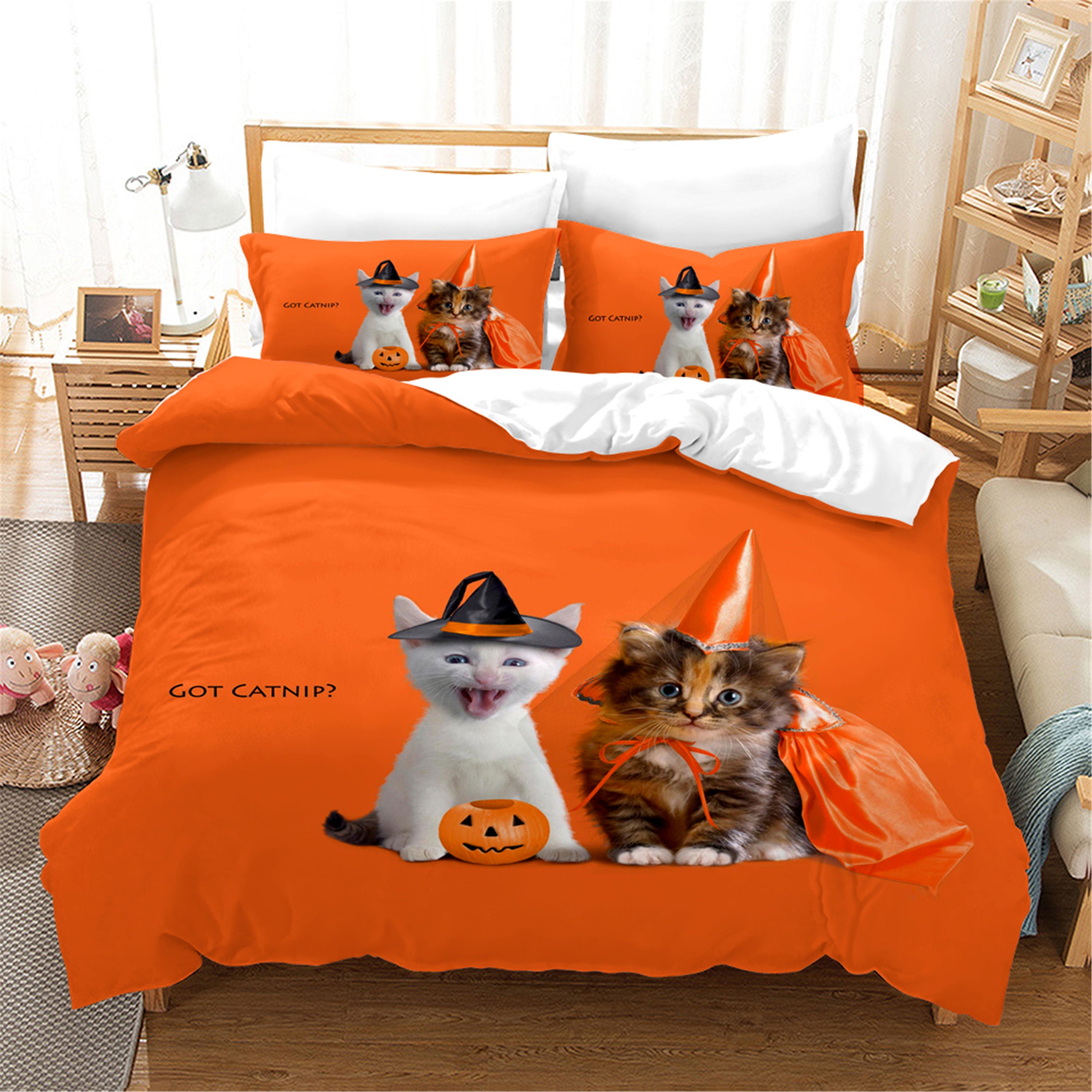 3D Cartoon Halloween Quilt Cover Set Bedding Set Duvet Cover Pillowcases Wj 1639