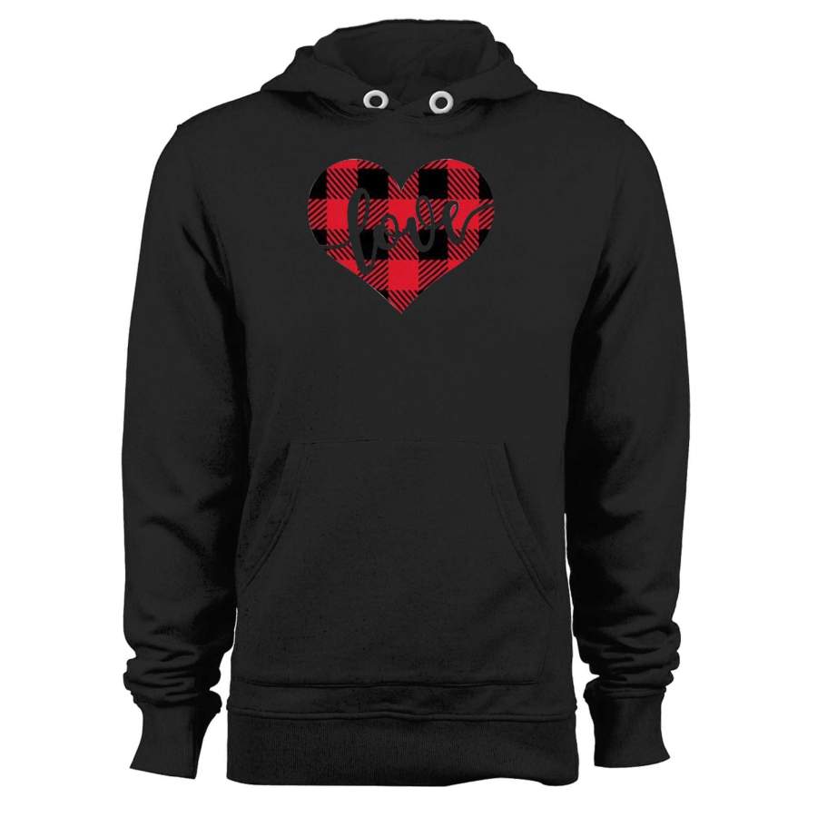 Women’s Buffalo Plaid Heart Unisex Hoodie