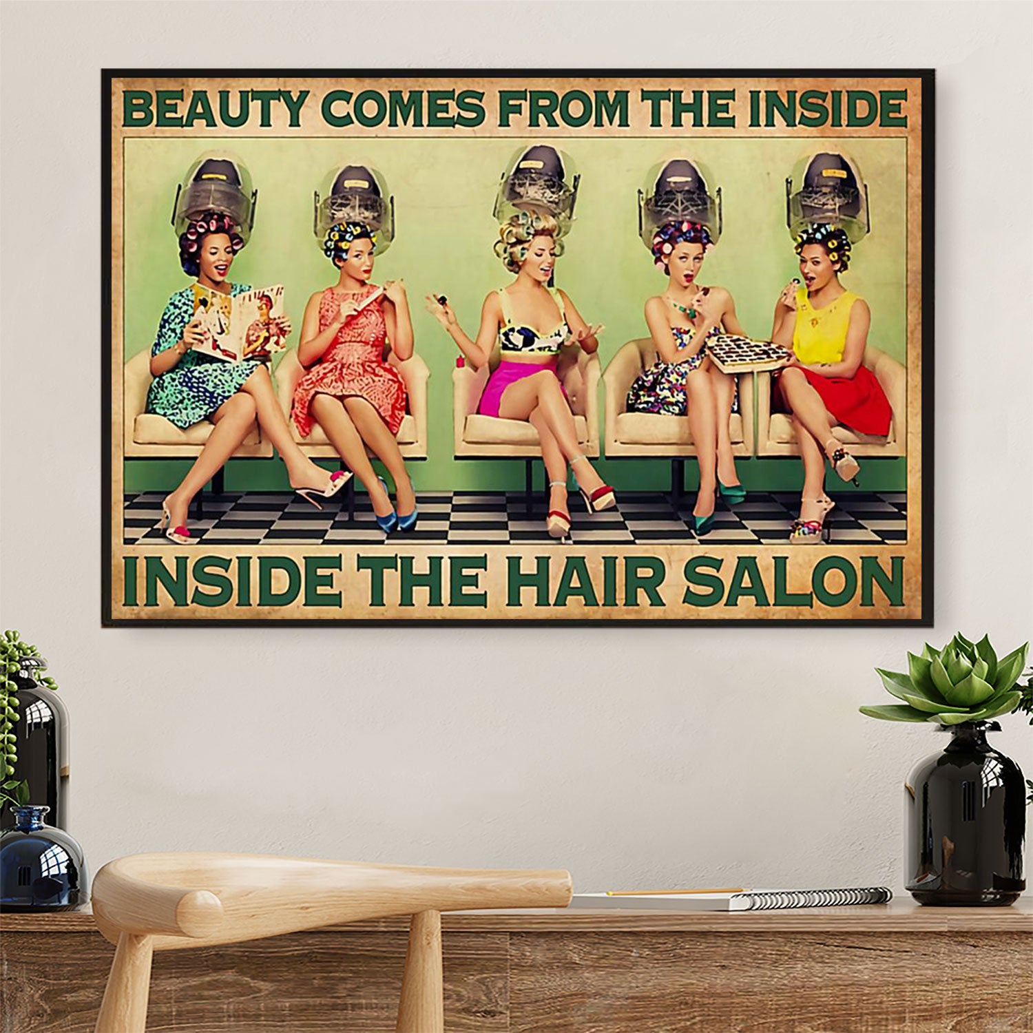 Beauty Comes From The Inside – Hairdresser Canvas Wall Art | Home Décor Gift For Hairstylists