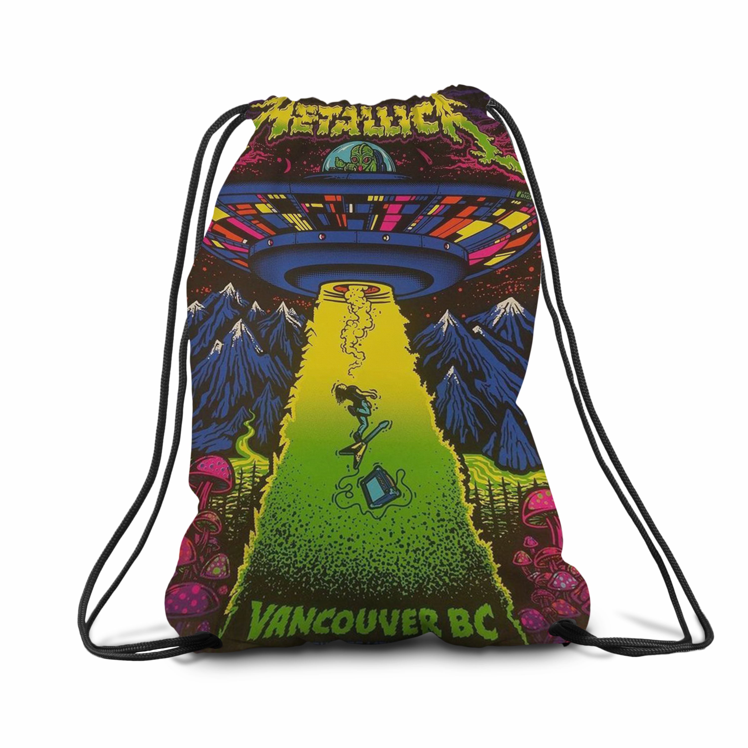 metallica vancouver concert poster  drawstring backpacks