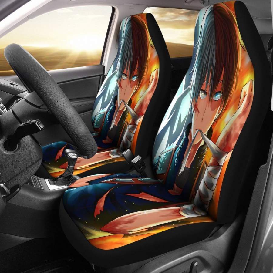 Shouto Todoroki Boku No Hero Academia Anime Car Seat Covers Fit Fit