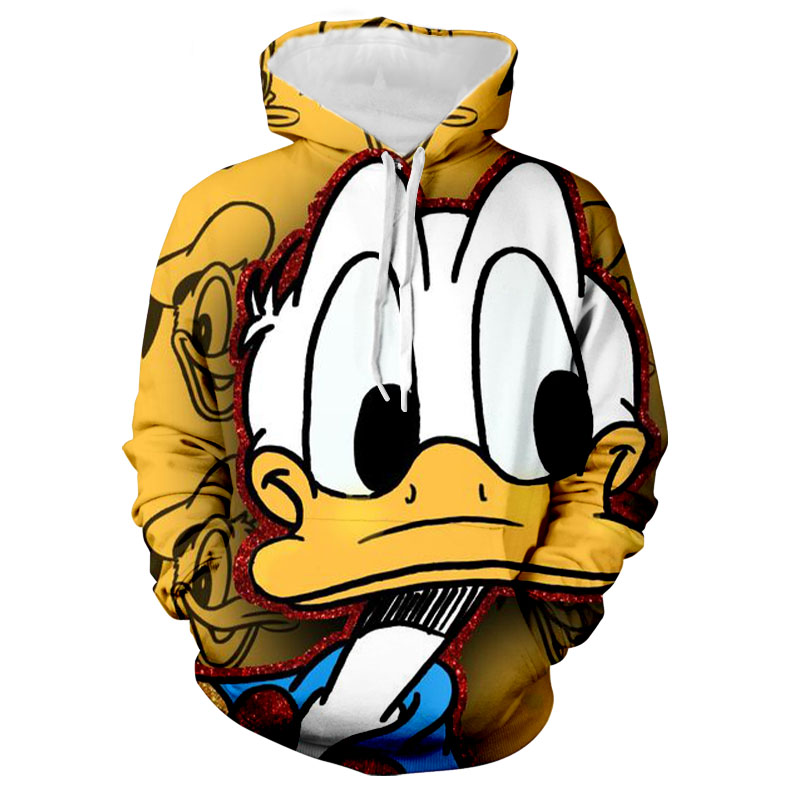 2022 New Women’s Fall Streetwear Halloween Disney Donald Duck and Mickey Harajuku Cartoon Sweatshirt Fashion Kawaii Girls Hoodie alx