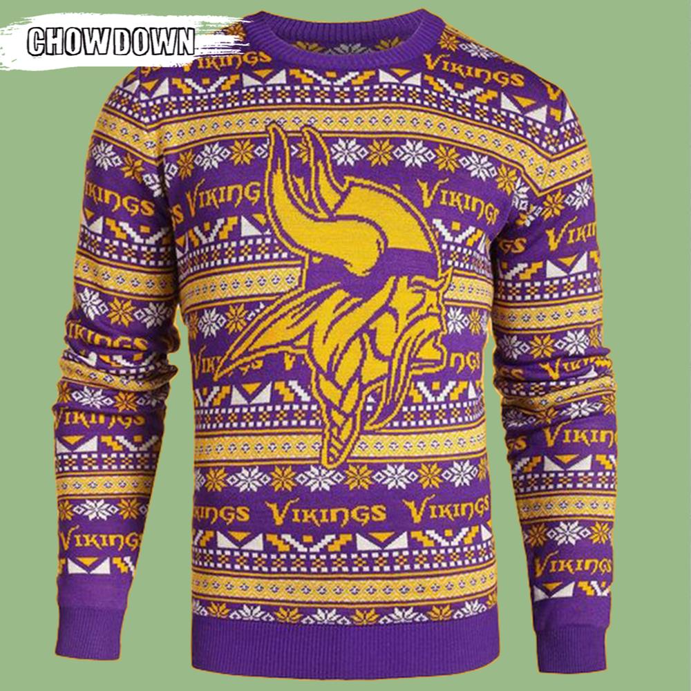 Minnesota Vikings Gift For Fan Ugly Wool Sweater Christmass Vintage