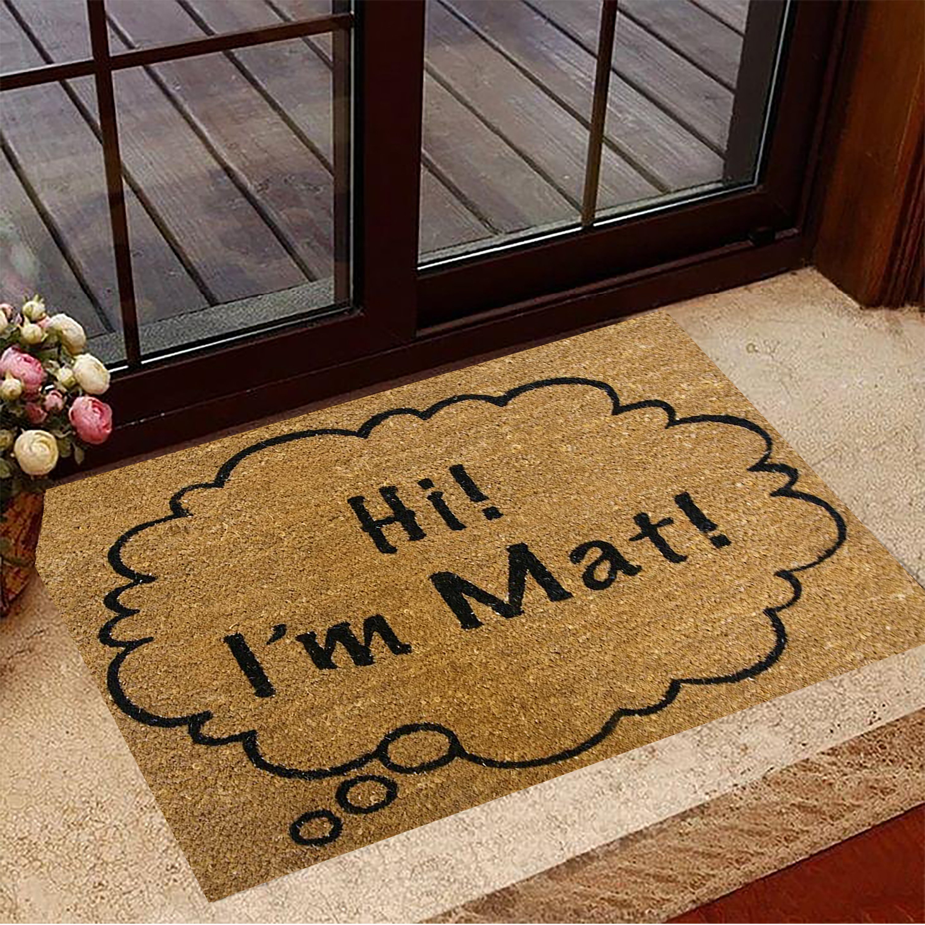 Hi I’m Mat Doormat Welcome Funny Outdoor Ruggable Entrance Doormat