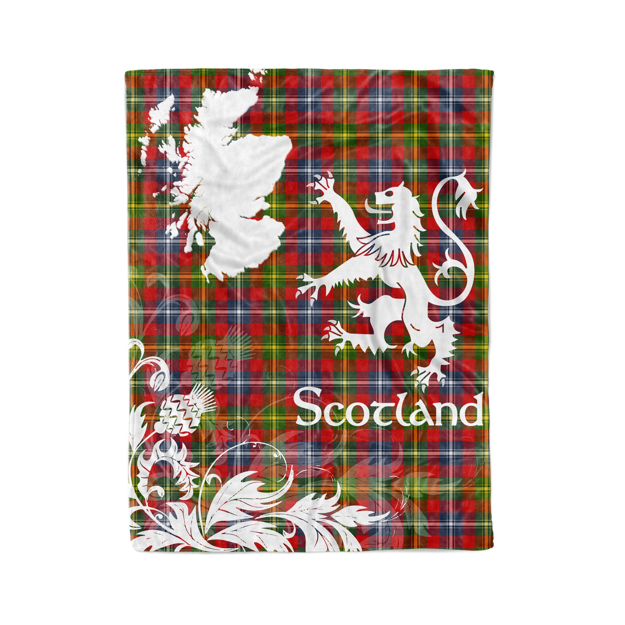 Tartan Plaid Fleece Blanket Tartan Blanket Thistle And Lion Scottish Clan Forrester Plaid Blanket