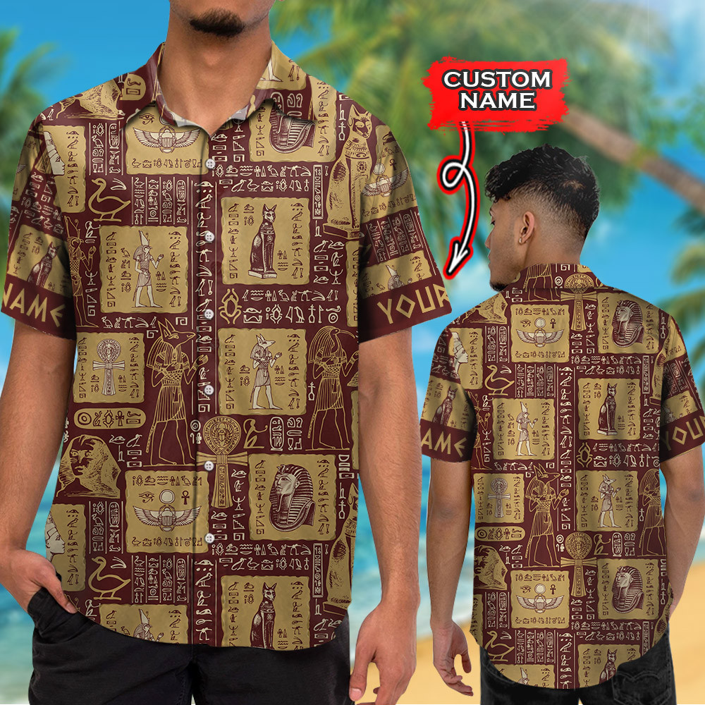 Ancient Egypt Old Pattern Customized All Over Print Hawaii Shirt For Men Women Ha90698