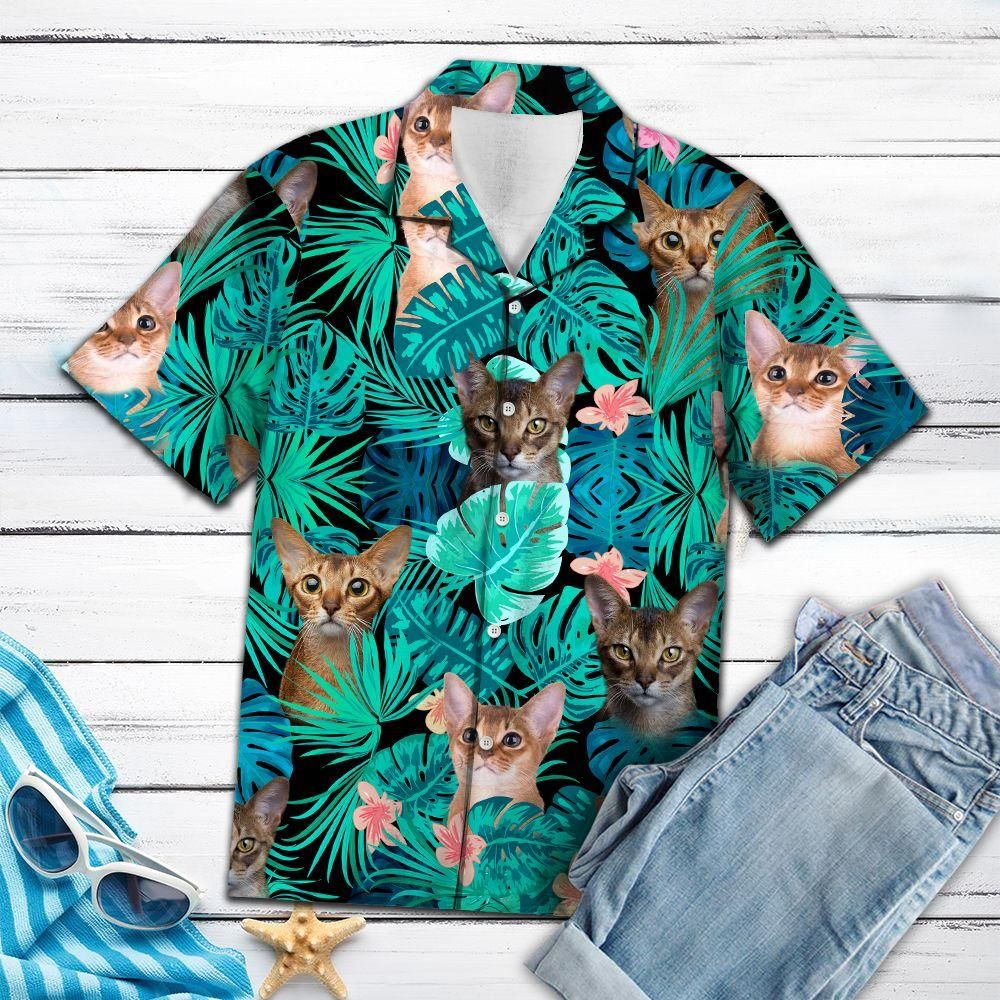 Abyssinian Green Tropical Aloha Hawaiian Shirt Colorful Short Sleeve Summer Beach Casual Shirt For Men And Women