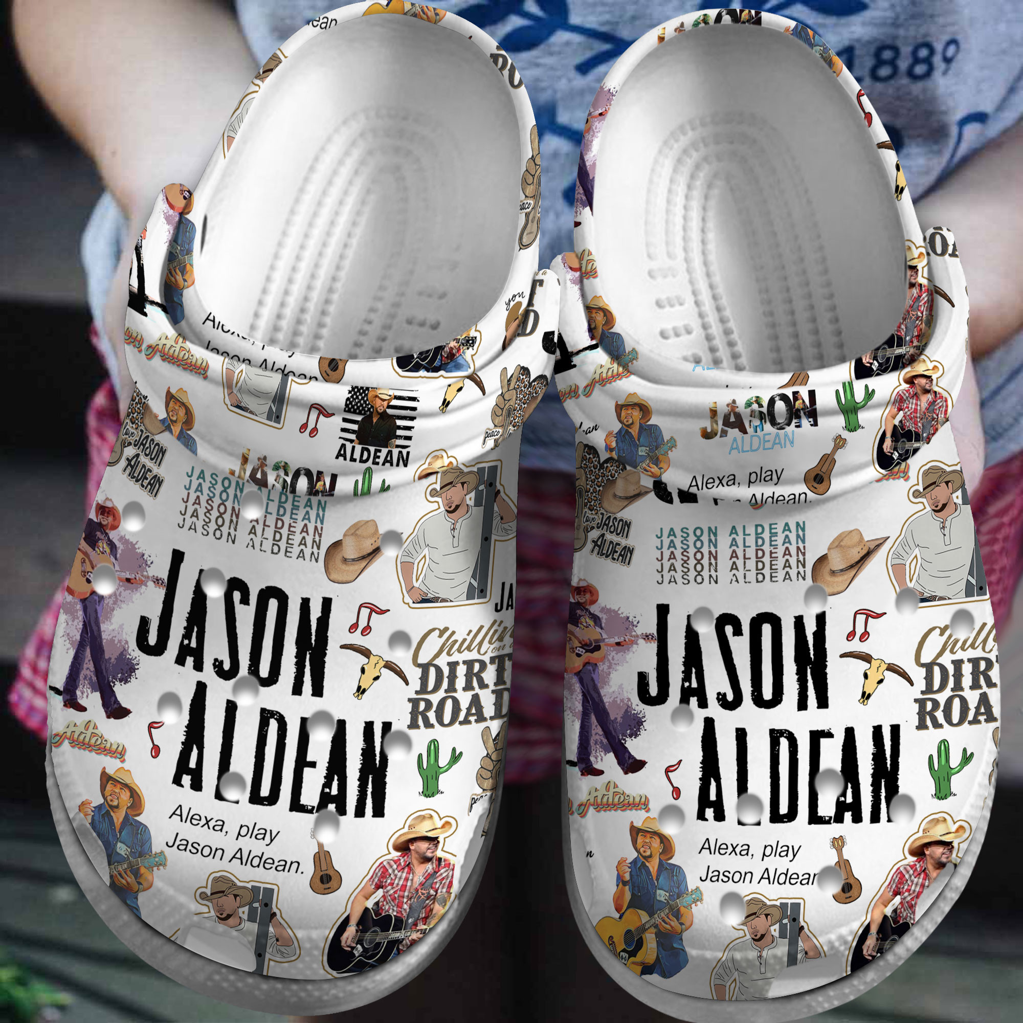 Premium Jason Aldean Music Crocs Crocband Clogs Shoes Comfortable For Men Women and Kids