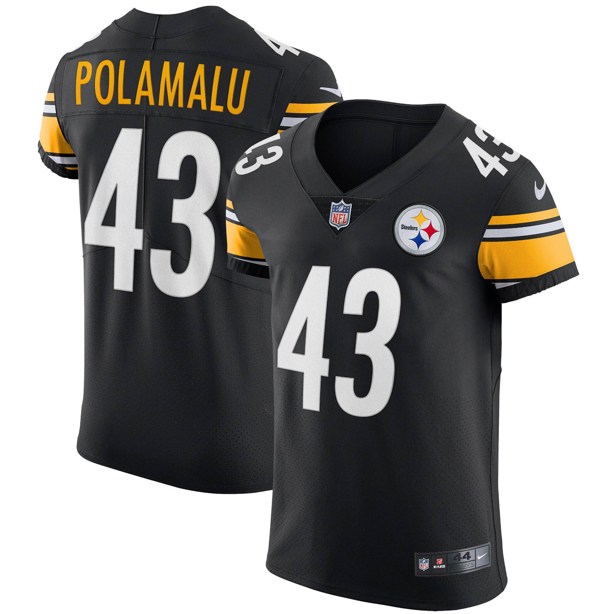 Troy Polamalu Pittsburgh Steelers Retired Player Elite Jersey – Black NFL