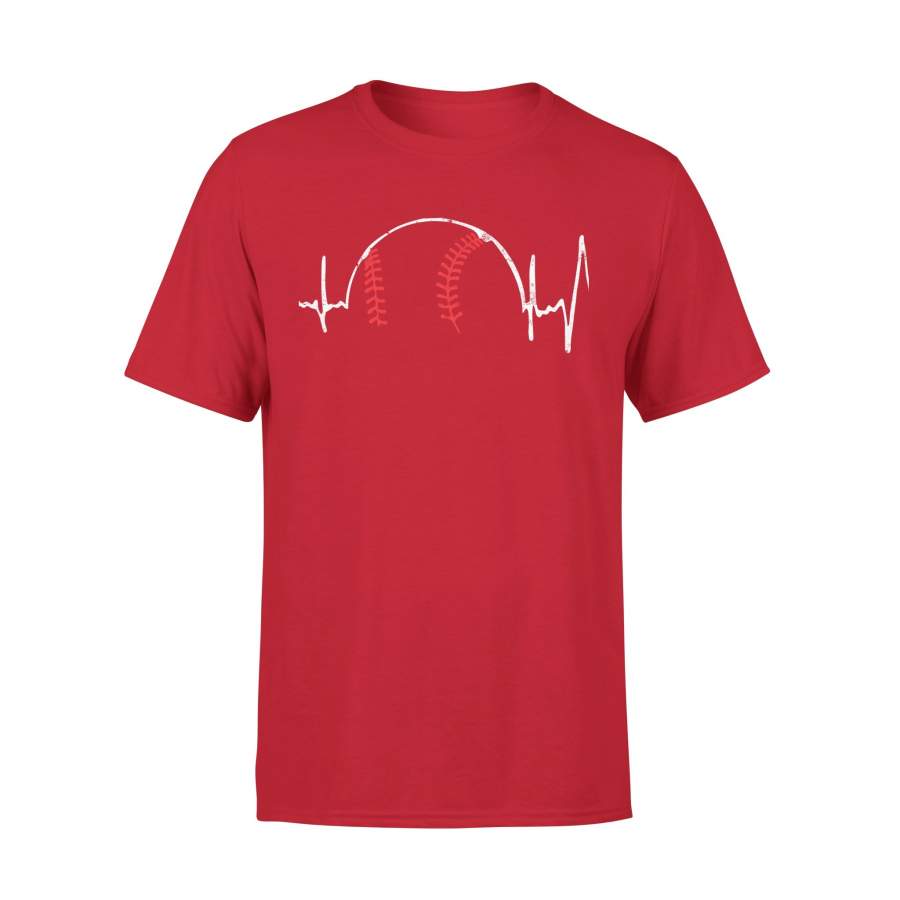 Baseball Softball Teeball Love Heartbeat T-Shirt