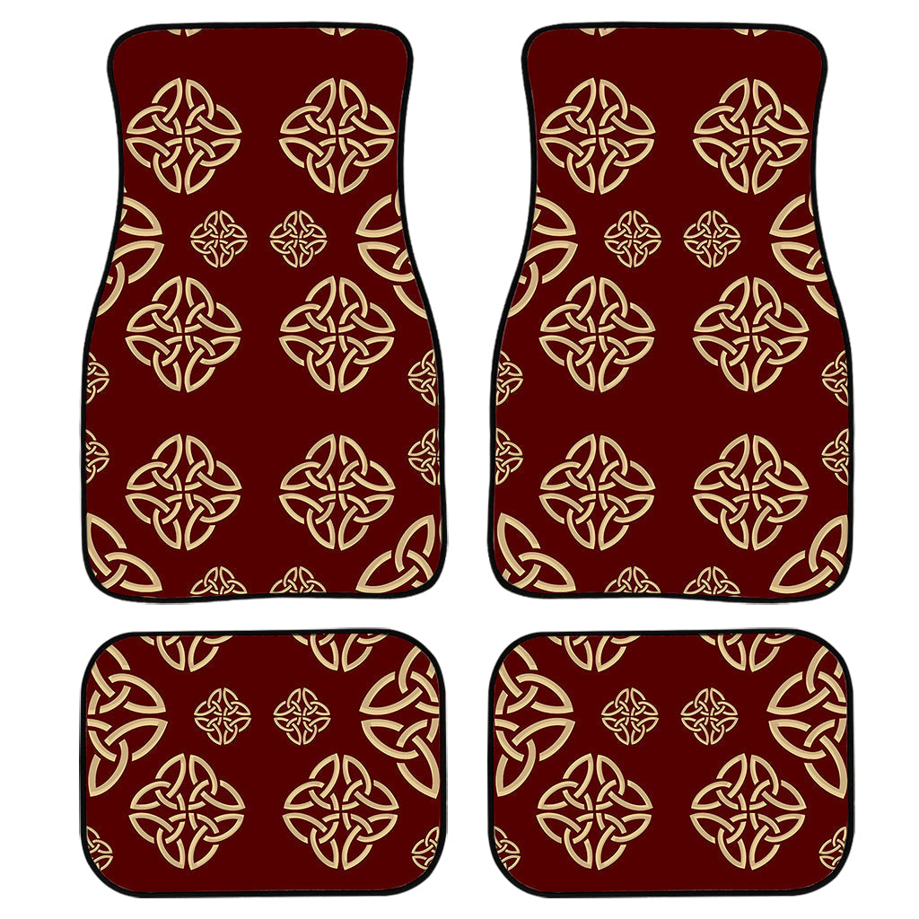 Celtic Knot Symbol Pattern Print Front And Back Car Floor Mats, Front Car Mat