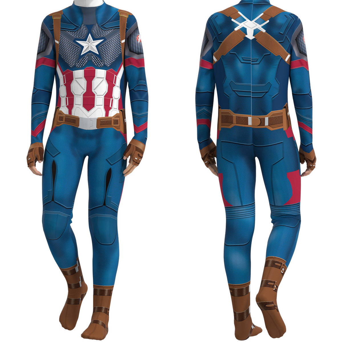 Anime Superhero Captain Steve Rogers Cosplay Costume Adult Children’s Halloween Party Bodysuit alx