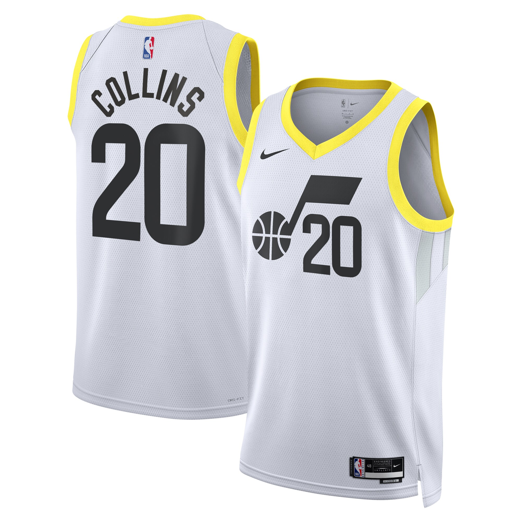 Utah Jazz Association Edition Swingman Jersey – White – John Collins – Unisex