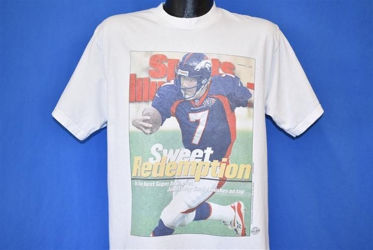 90S John Elway Denver Broncos Super Bowl Xxxii Sports Illustrated Shirt