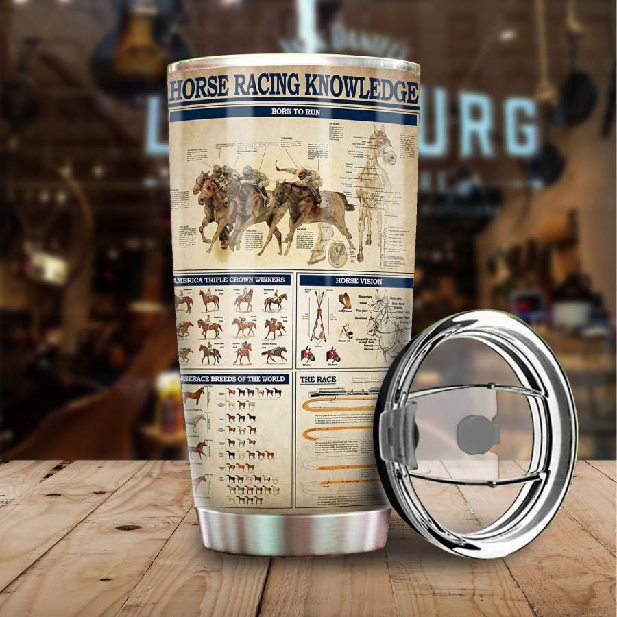 Horse Racing Knowledge Insulated Stainless Steel Tumbler Cup