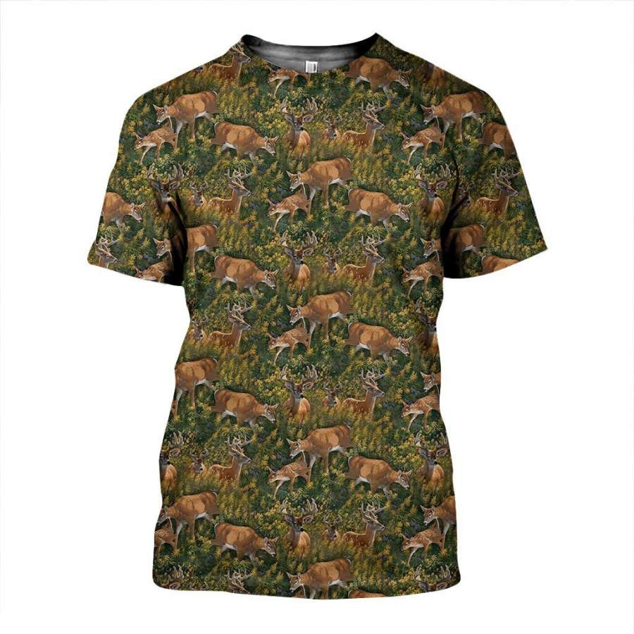 3D All Over Printed Deer Shirts & Shorts