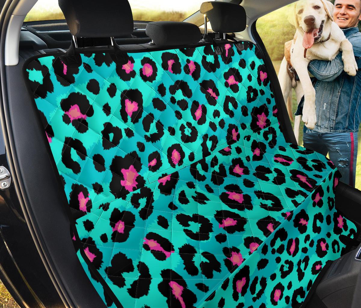 Green Leopard Skin Print Pattern Dog Car Seat Covers