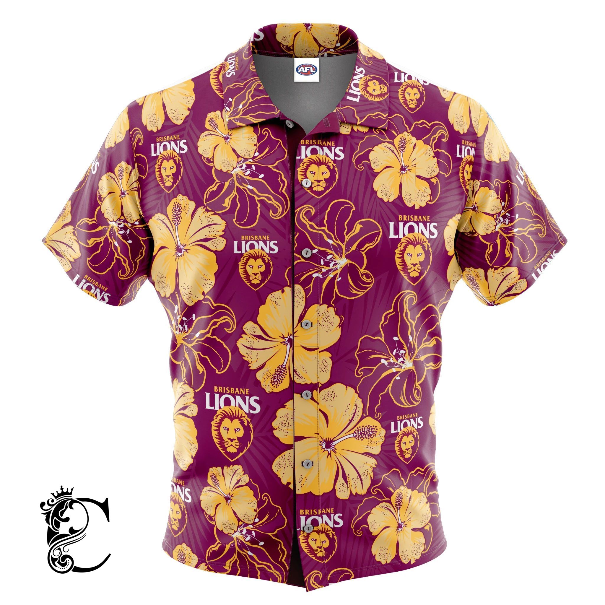 Afl Brisbane Lions ‘Floral’ Hawaiian Shirt