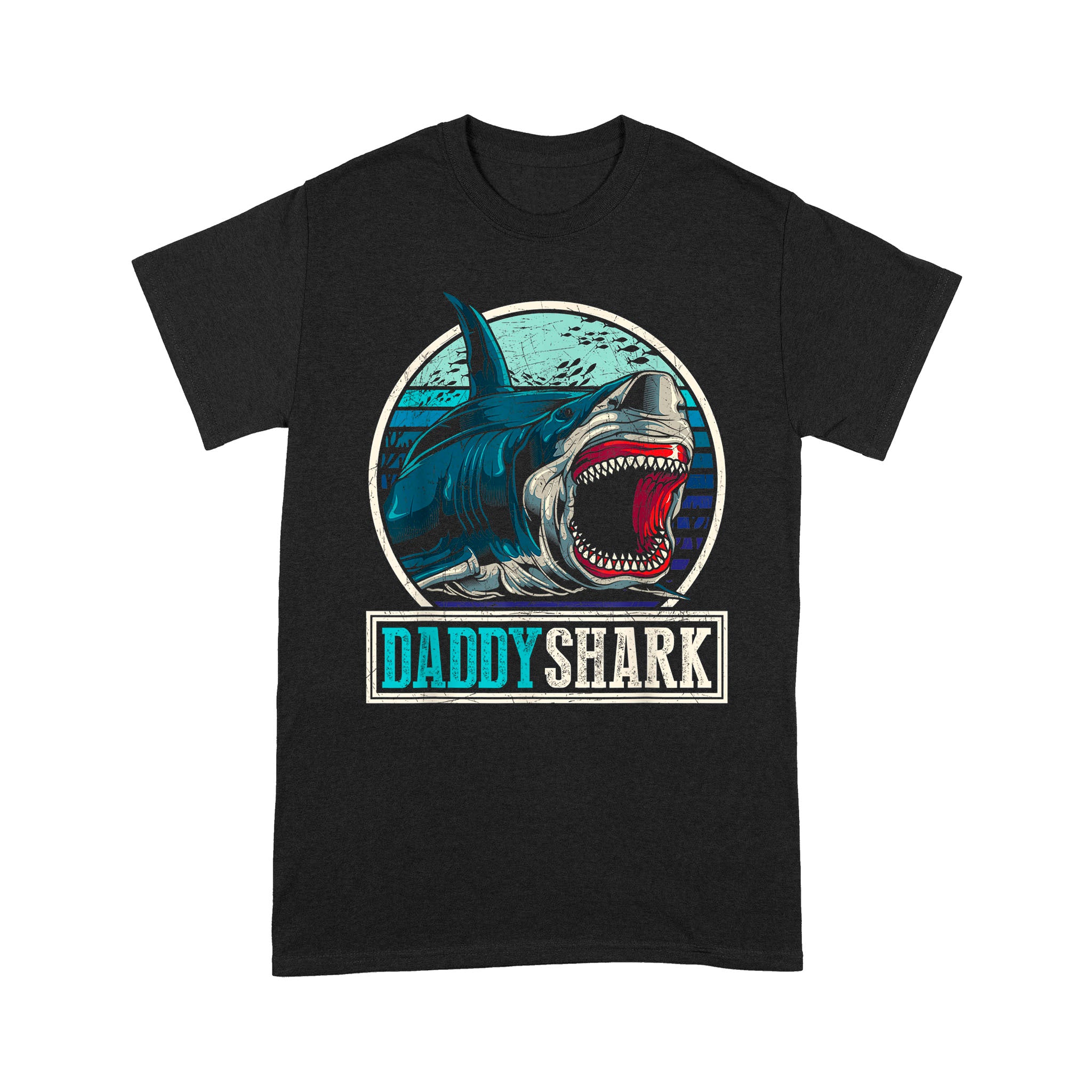 Retro Dad Aquarist Gift Animal Family Papa Ocean Daddy Shark Fathers Day Shirts