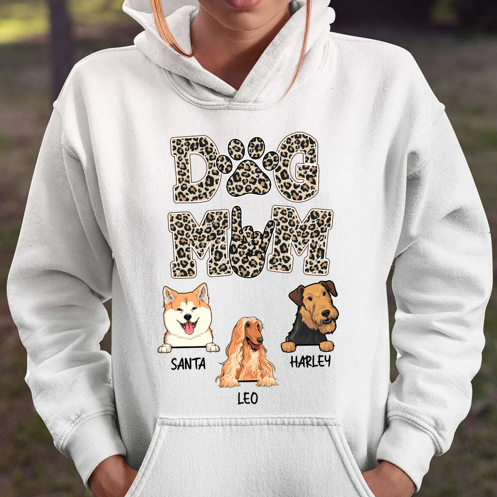 Dog Mom Leopard Hoodie Personalized