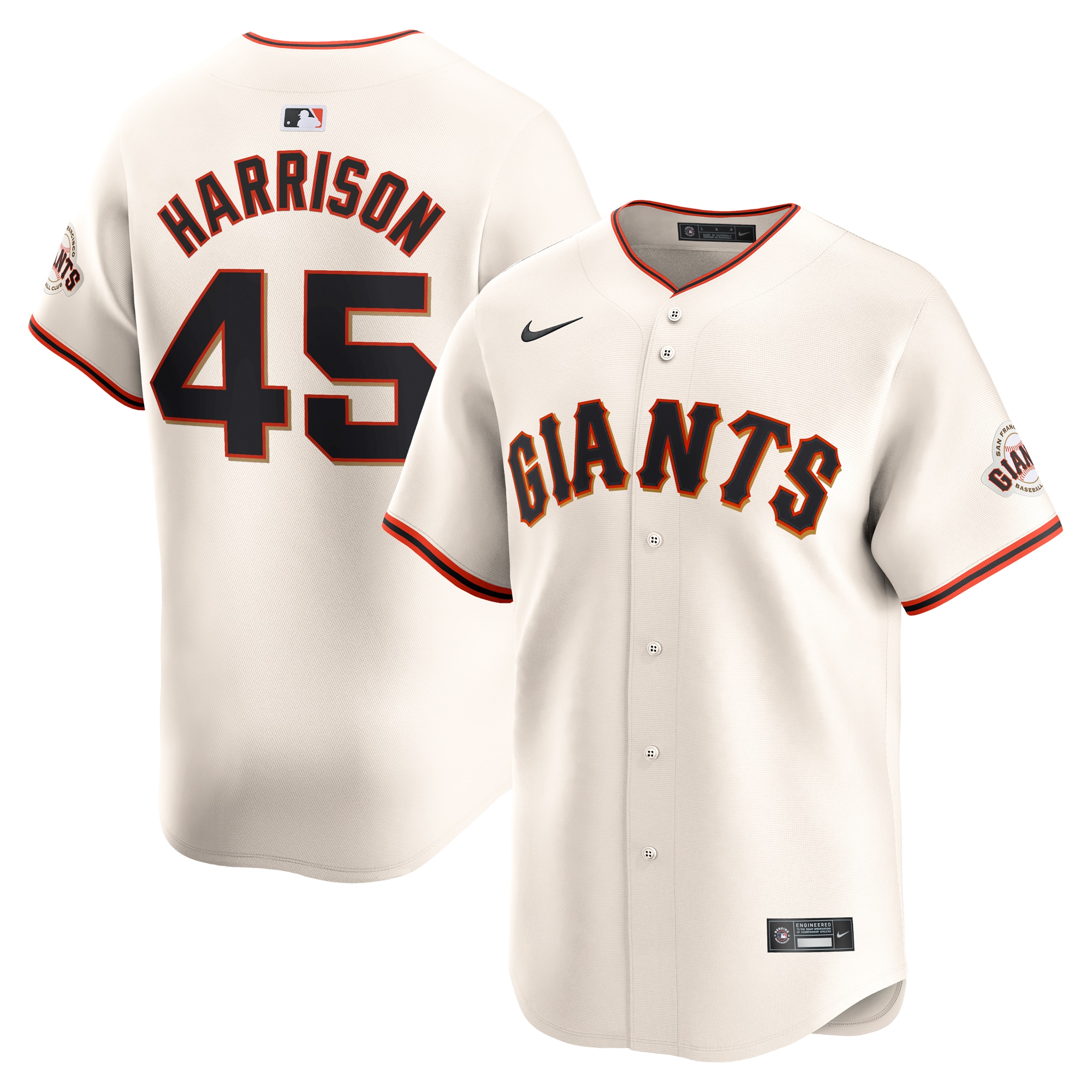 Kyle Harrison San Francisco Giants Home Limited Player Jersey – Cream